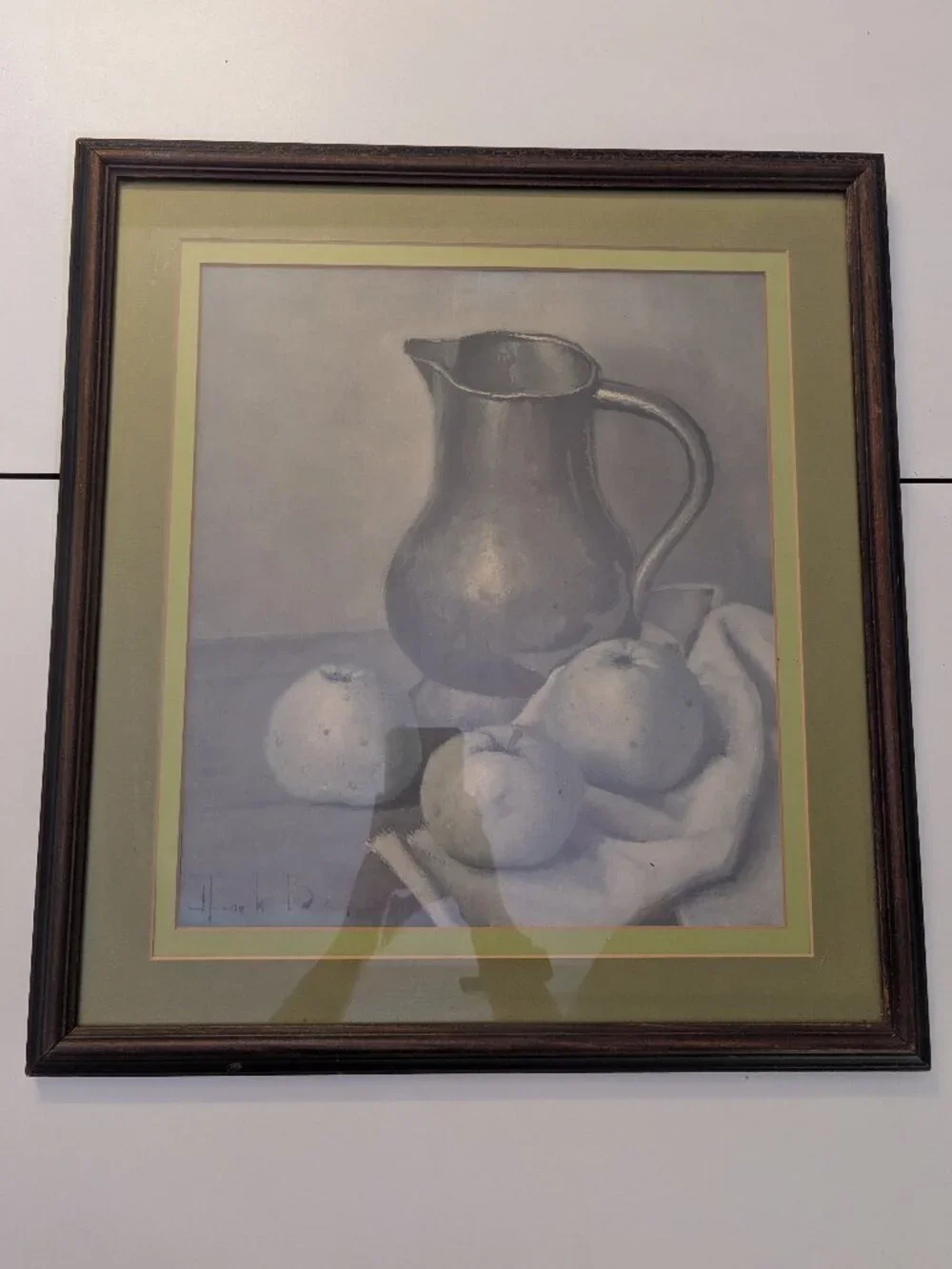 Vintage Framed Still Life Lithograph Print by Henk Bos